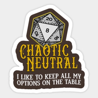 Chaotic Neutral Options Sticker